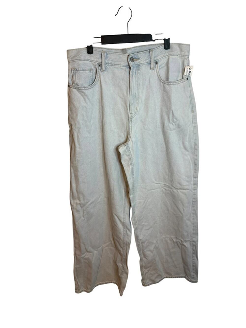 NWT Old Navy Extra High Rise Light Wash Baggy Wide Leg Jeans